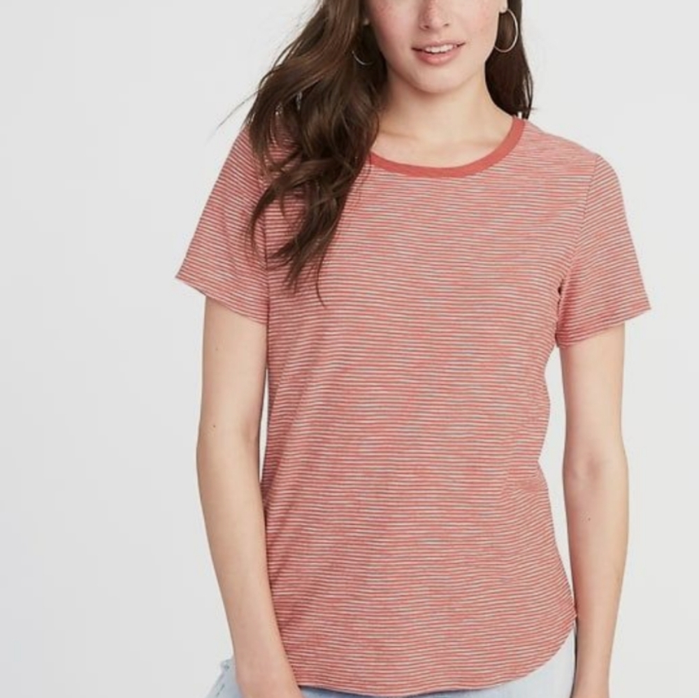 OLD NAVY EVERYWEAR Dusty pink striped t-shirt